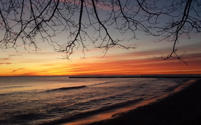 Beautiful Sunrise Along Lake Michigan