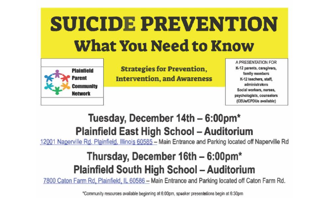 District 202 parent group presents suicide prevention program