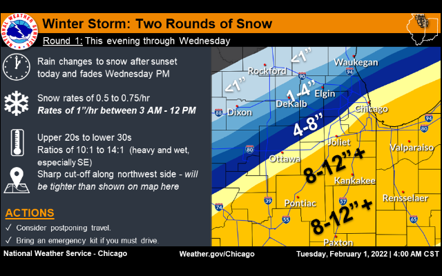Winter Storm Warning Issued For Chicago Area Starting Tonight