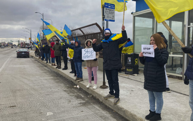 Protesters In Chicago Rally Against Russian Invasion Of Ukraine