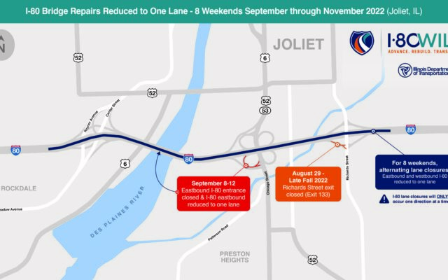 Closures On I-80 In Joliet Over Multiple Weekends