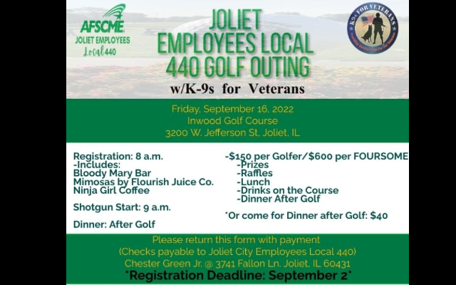 Joliet Employee Local 440 Golf Outing To Benefit K9’s For Veterans