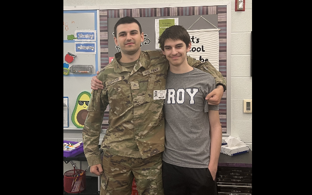 Troy student receives surprise visit from deploying brother
