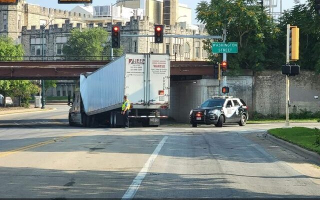 Truck Stuck Under Overpass In Joliet
