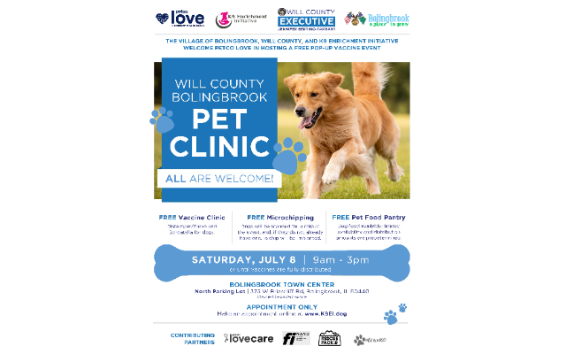 Pop-Up Vaccine Clinic for Dogs to be Hosted in Bolingbrook