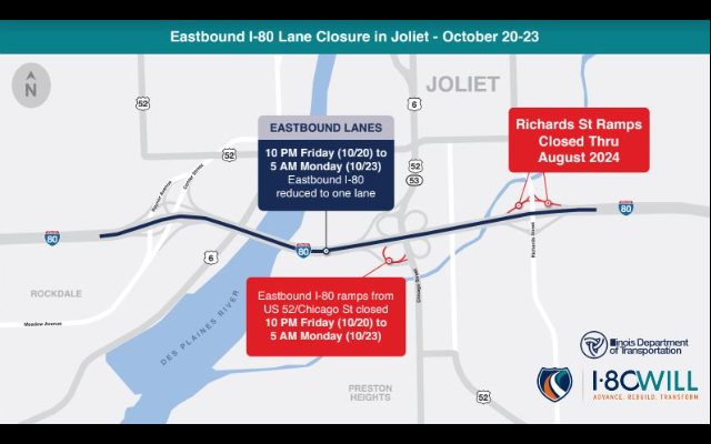 I-80 in Joliet extended weekend closures