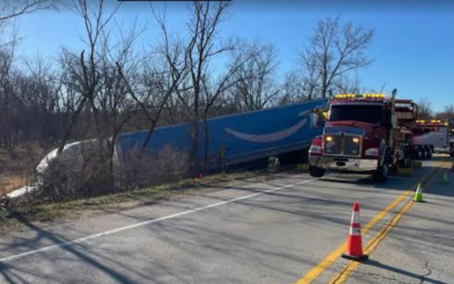Semi-truck goes off the road in Will County