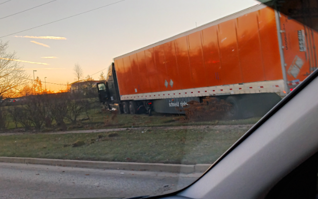 Semi-Truck Driver Veers Off The Road In Lockport