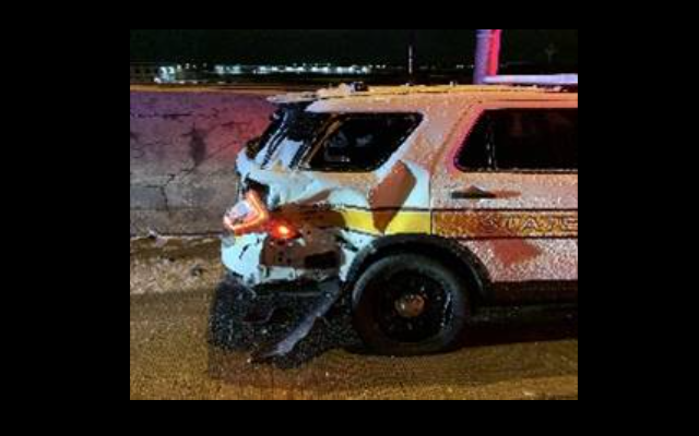 Illinois State Police Squad Car Struck by Driver On Interstate 80