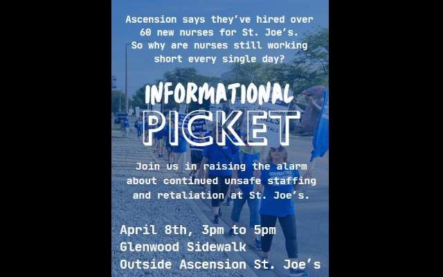 Nurses At Ascension Hospital In Joliet Will Hold Informational Picket On Monday, April 8th